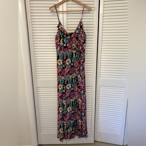 Olivia Gray Floral Maxi Dress with Spaghetti Straps - Size Large